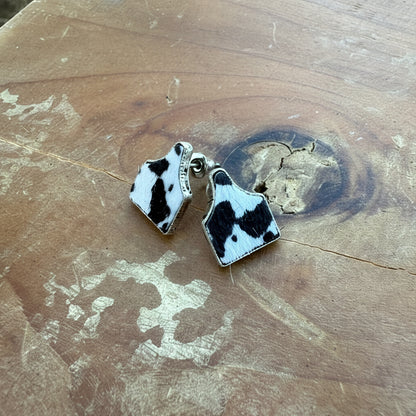 Cowhide Stud Earrings