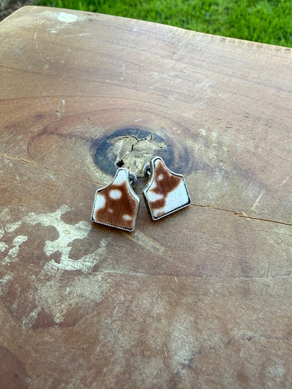 Cowhide Stud Earrings