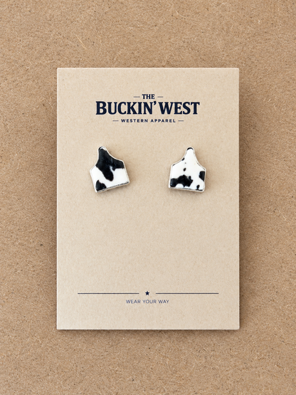 Cowhide Stud Earrings