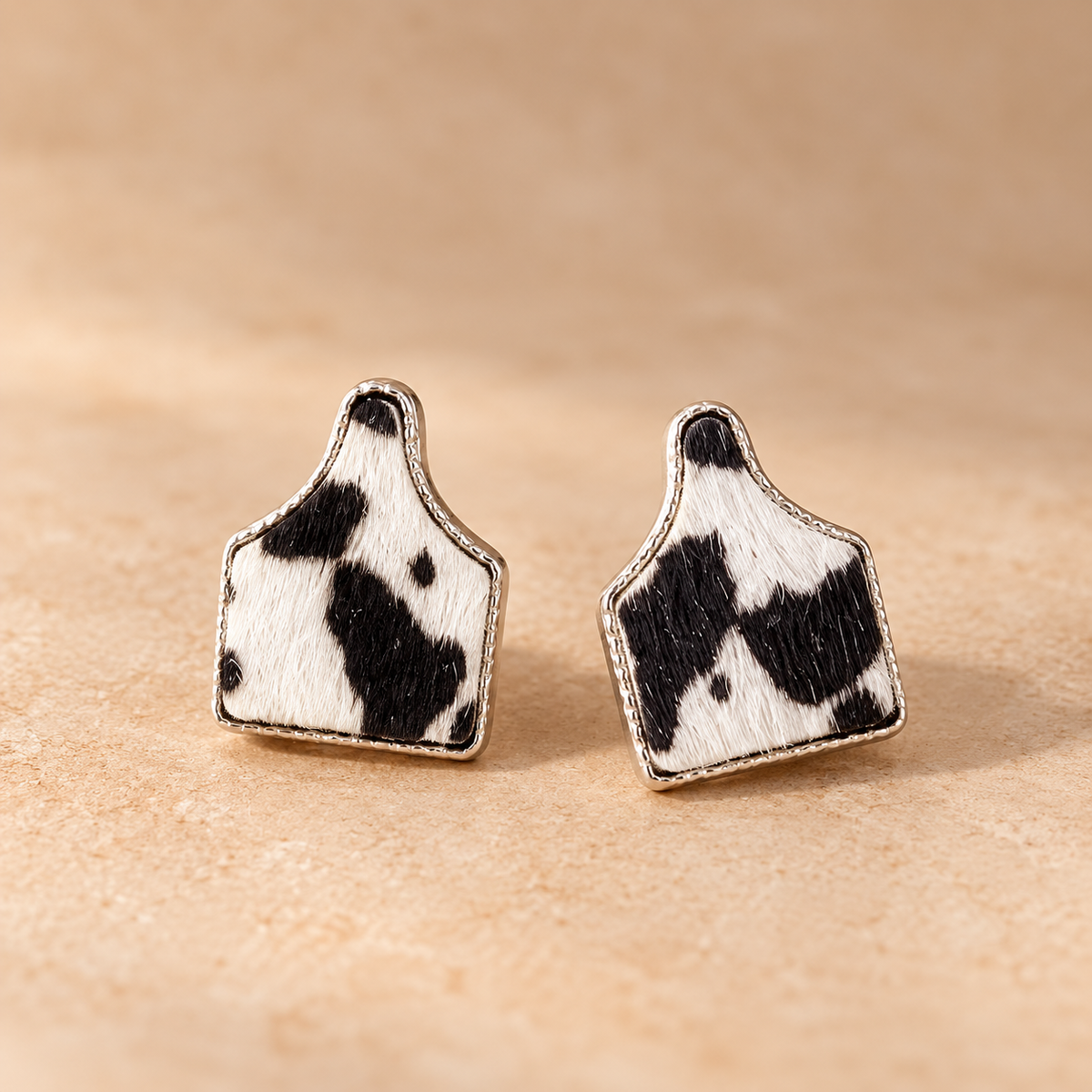 Cowhide Stud Earrings